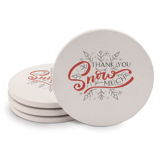 Thank You Snow Much Sandstone Coaster Set - Snowflake