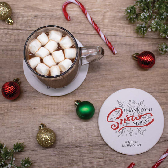 Thank You Snow Much Sandstone Coaster Set - Snowflake