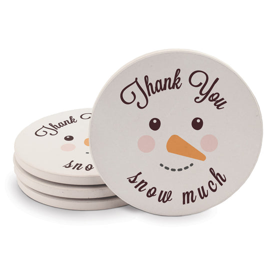 Thank You Snow Much Sandstone Coaster Set - Snowman