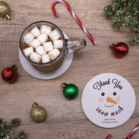 Thank You Snow Much Sandstone Coaster Set - Snowman