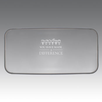crystal tray with made a difference message