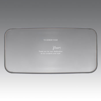 crystal tray with years of service message