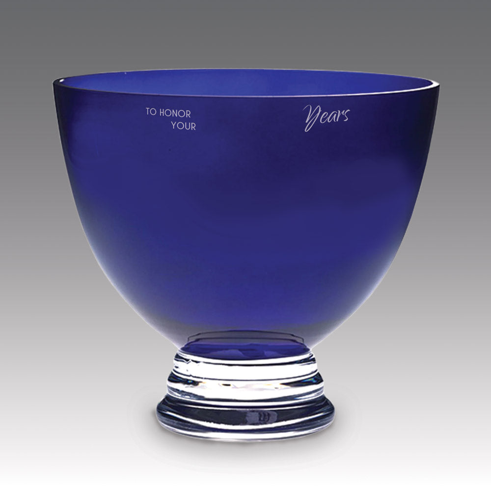 Cobalt Crystal Pedestal Bowl