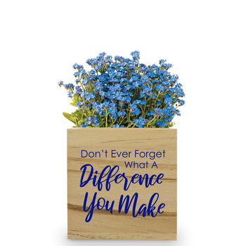 What A Difference You Make Wooden Cube Flower Kit – Forget-Me-Nots