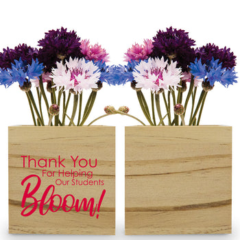 Thank You Wooden Cube Flower Kit – Patriotic Flowers