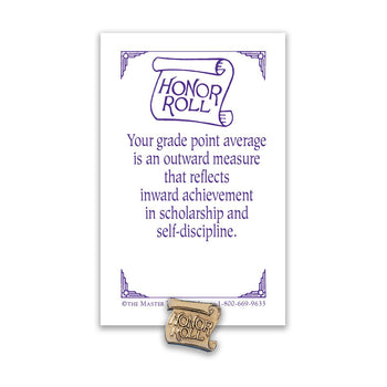 honor roll lapel pin with message card