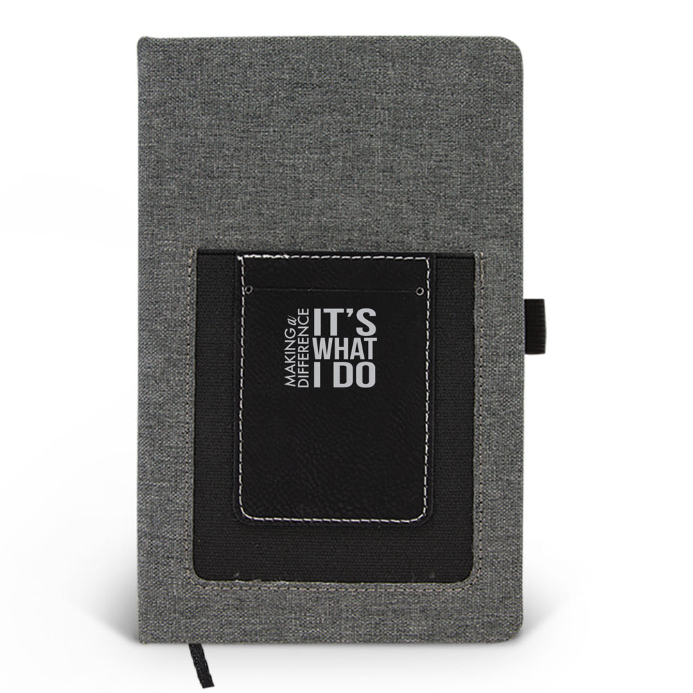 Making A Difference It’s What I Do Canvas Journal w/ Pocket