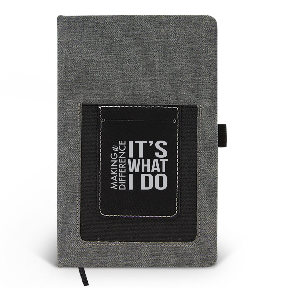 Making A Difference It’s What I Do Canvas Journal w/ Pocket