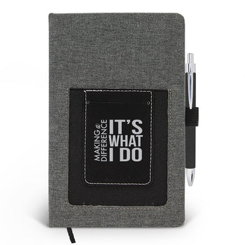 Making A Difference It’s What I Do Canvas Journal w/ Pocket