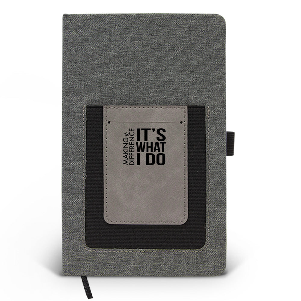 Making A Difference It’s What I Do Canvas Journal w/ Pocket