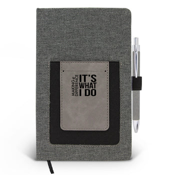 Making A Difference It’s What I Do Canvas Journal w/ Pocket
