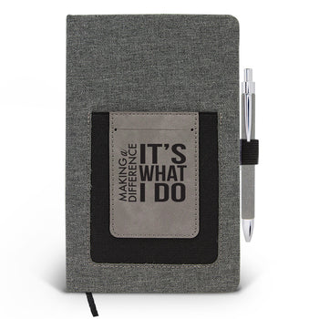 Making A Difference It’s What I Do Canvas Journal w/ Pocket