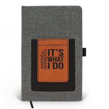 Making A Difference It’s What I Do Canvas Journal w/ Pocket