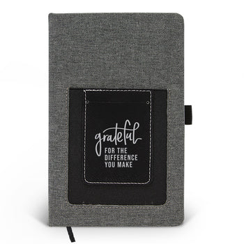 Grateful For The Difference You Make Canvas Journal w/ Pocket