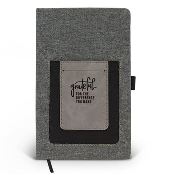 Grateful For The Difference You Make Canvas Journal w/ Pocket