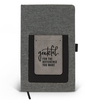 Grateful For The Difference You Make Canvas Journal w/ Pocket