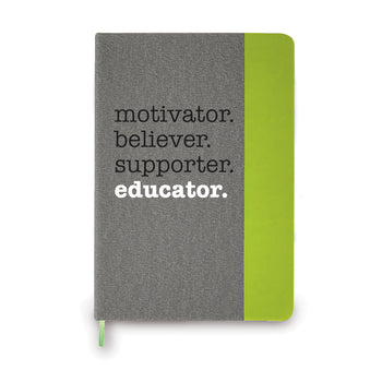 Motivator. Believer. Supporter. Educator. Heather Gray Hardbound Journal