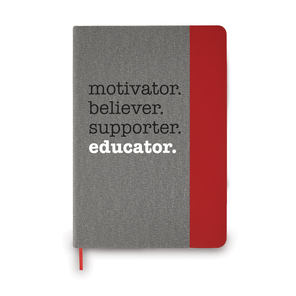 Motivator. Believer. Supporter. Educator. Heather Gray Hardbound Journal