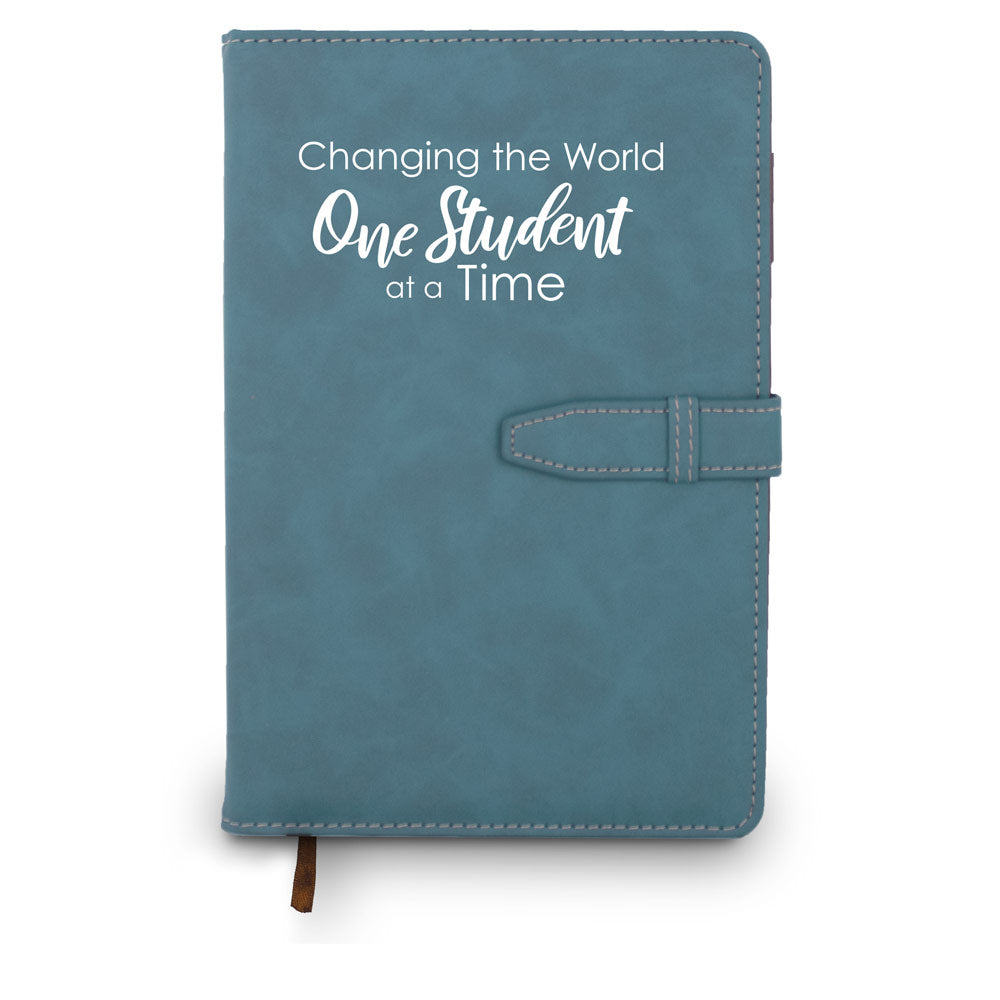 Changing The World One Student At A Time Hardbound Journal with Tab and Loop Closure