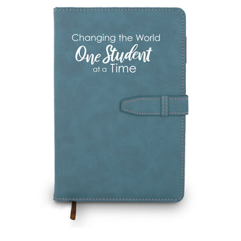 Changing The World One Student At A Time Hardbound Journal with Tab and Loop Closure