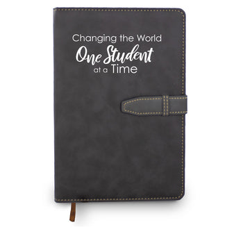 Changing The World One Student At A Time Hardbound Journal with Tab and Loop Closure