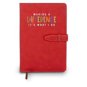 Making A Difference It's What I Do Hardbound Journal w/ Tab & Loop Closure