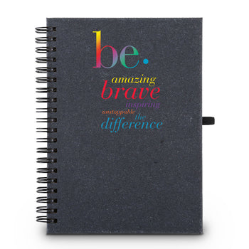 Be Collection Hardcover Spiral Journal w/ Sticky Notes