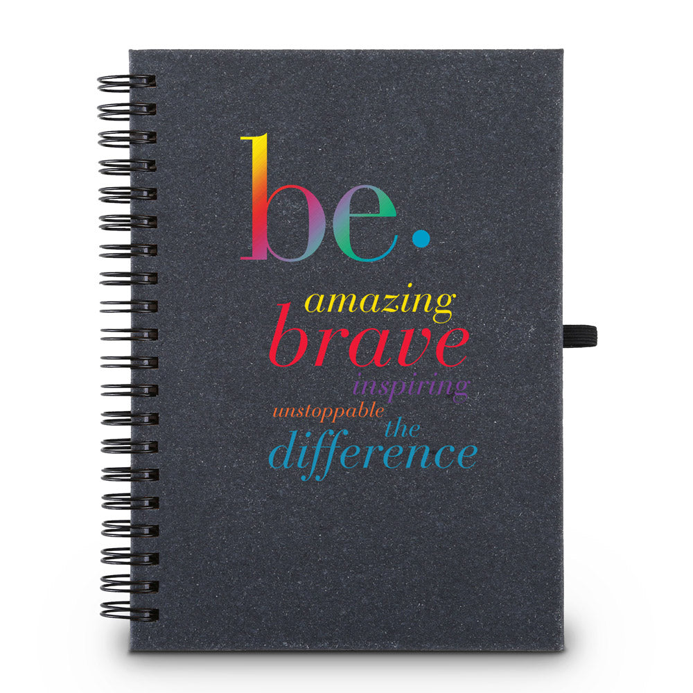 Be Collection Hardcover Spiral Journal w/ Sticky Notes