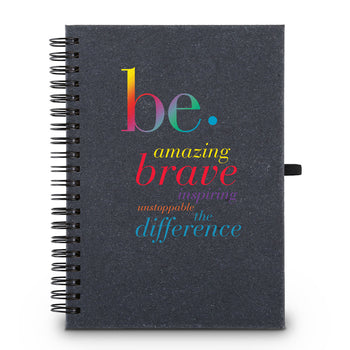 Be Collection Hardcover Spiral Journal w/ Sticky Notes