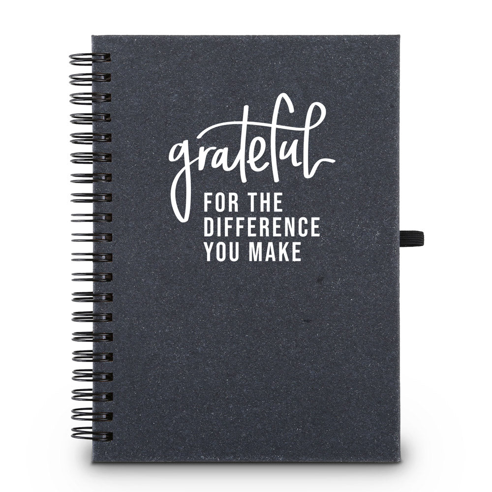 Grateful For The Difference You Make Hardcover Spiral Journal w/ Sticky Notes