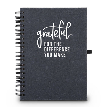 Grateful For The Difference You Make Hardcover Spiral Journal w/ Sticky Notes