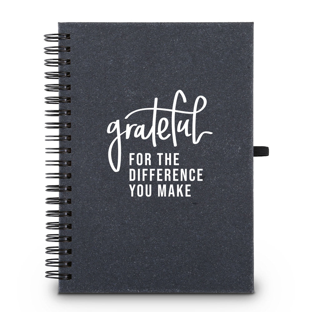 Grateful For The Difference You Make Hardcover Spiral Journal w/ Sticky Notes