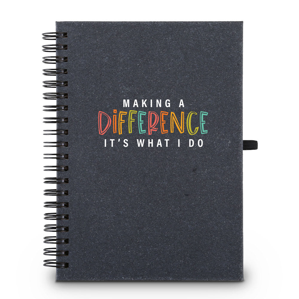 Making A Difference It's What I Do Hardcover Spiral Journal w/ Sticky Notes