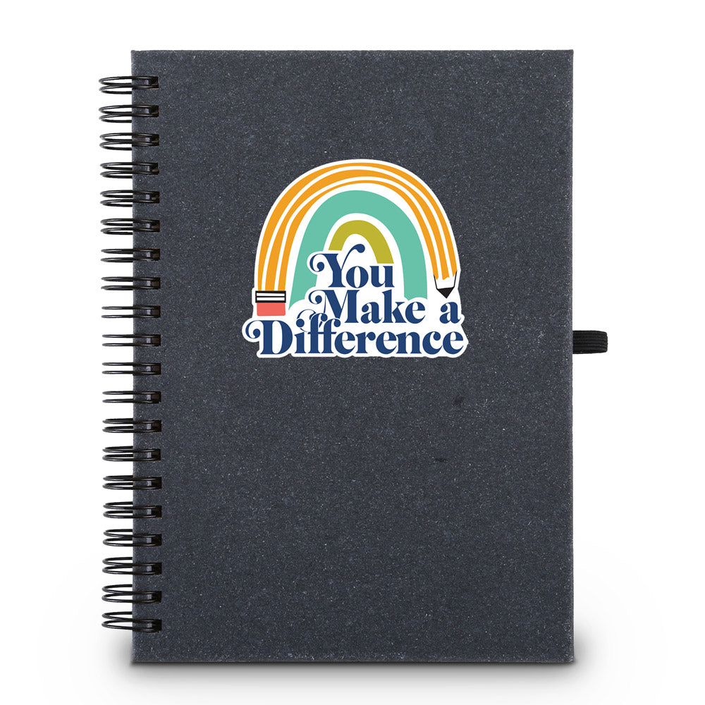 You Make A Difference Hardcover Spiral Journal w/ Sticky Notes