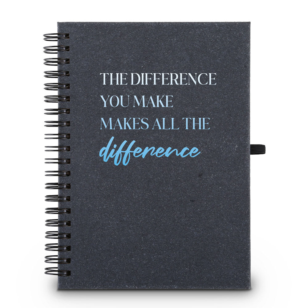 The Difference You Make Makes All The Difference Hardcover Spiral Journal w/ Sticky Notes