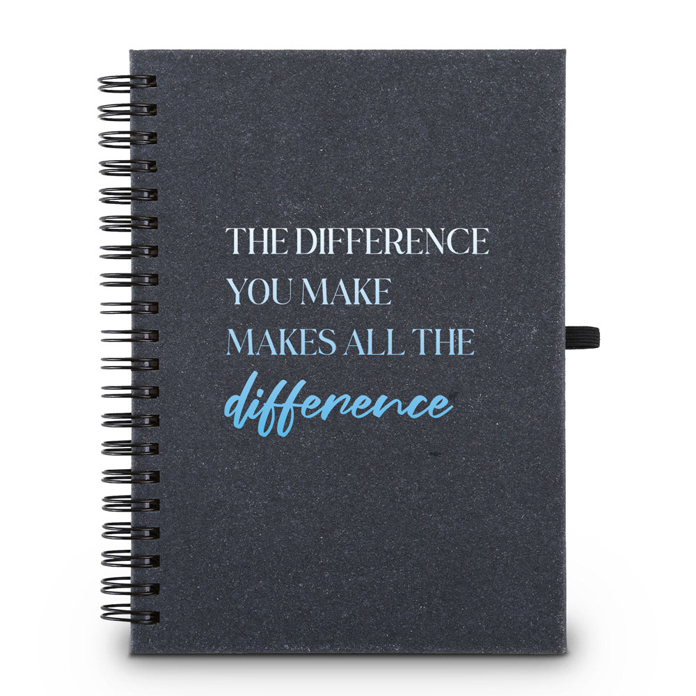 The Difference You Make Makes All The Difference Hardcover Spiral Journal w/ Sticky Notes