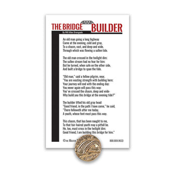 bridge lapel pin with message card