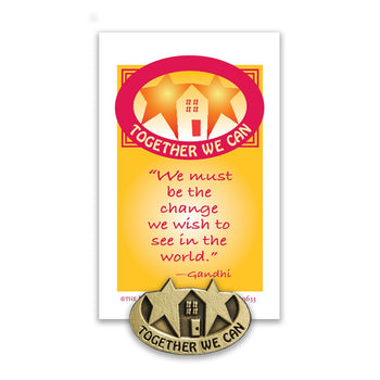 together we can lapel pin with message card