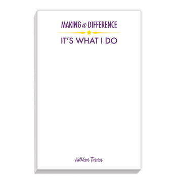personalized notepads with making a difference message
