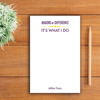 making a difference large notepad sitting on a table