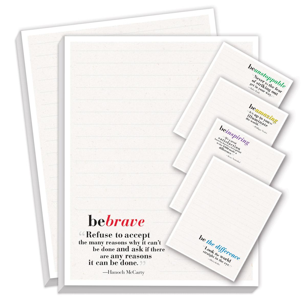 be collection notepads with five different messages