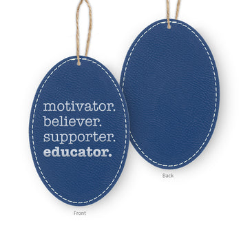Motivator. Believer. Supporter. Educator. Rustic Ornament