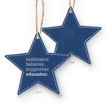 Motivator. Believer. Supporter. Educator. Rustic Ornament