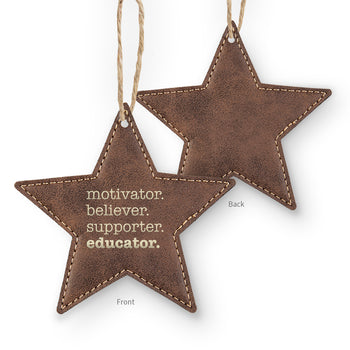 Motivator. Believer. Supporter. Educator. Rustic Ornament