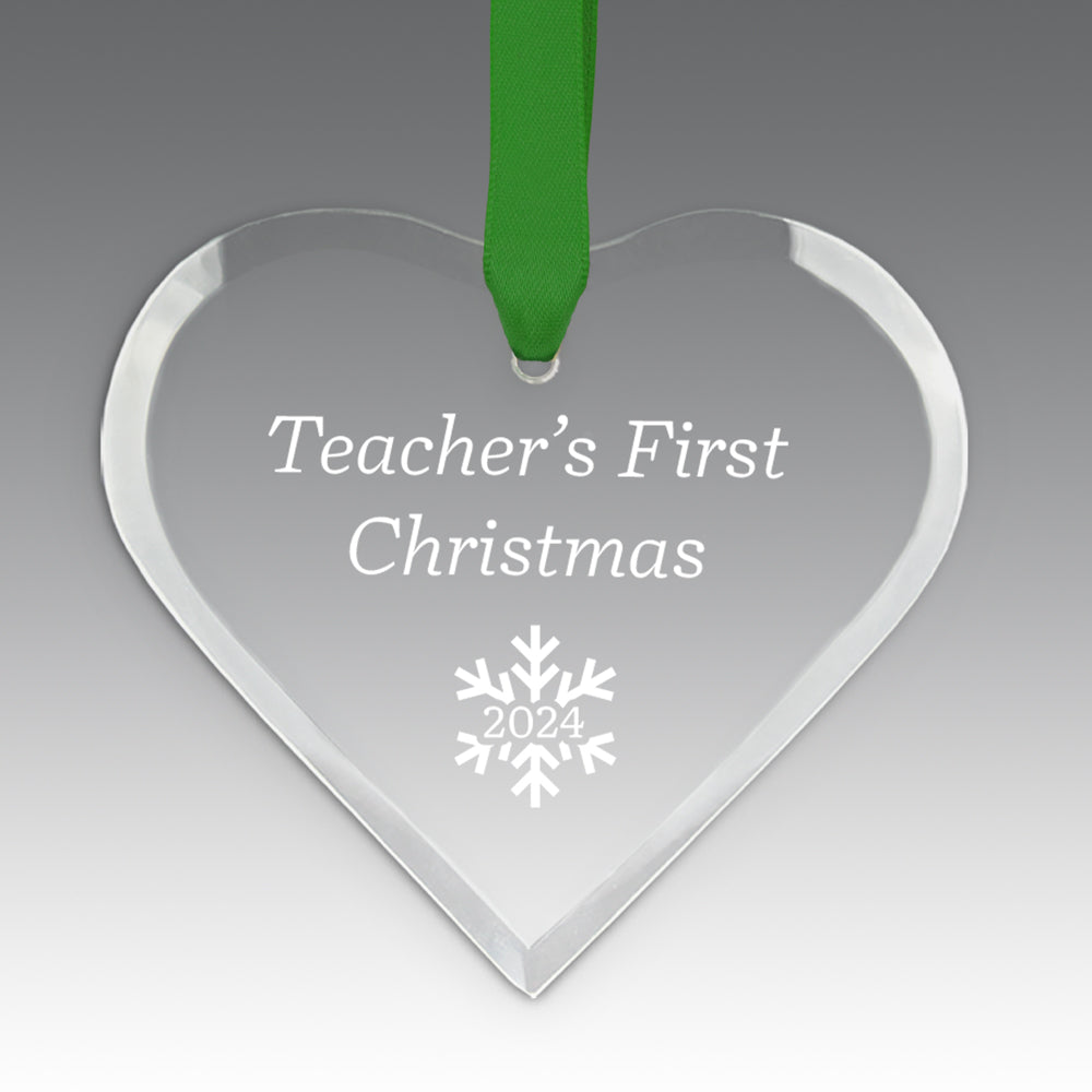 Teacher's First Christmas Crystal Suncathcer Ornament