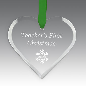 Teacher's First Christmas Crystal Suncathcer Ornament