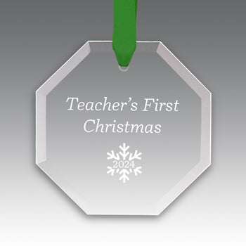 Teacher's First Christmas Crystal Suncathcer Ornament
