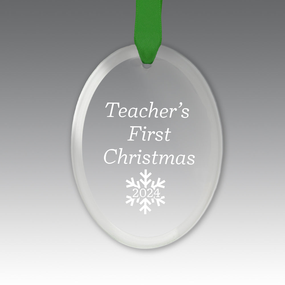 Teacher's First Christmas Crystal Suncathcer Ornament