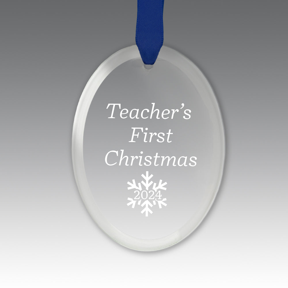 Teacher's First Christmas Crystal Suncathcer Ornament