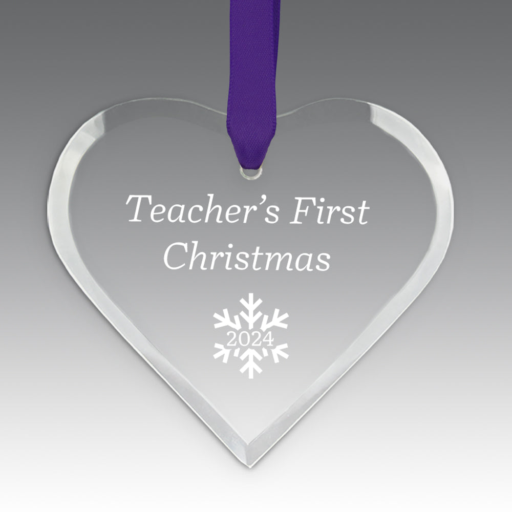 Teacher's First Christmas Crystal Suncathcer Ornament